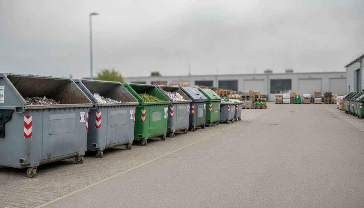 Kommunaler Wertstoffhof mit Containern