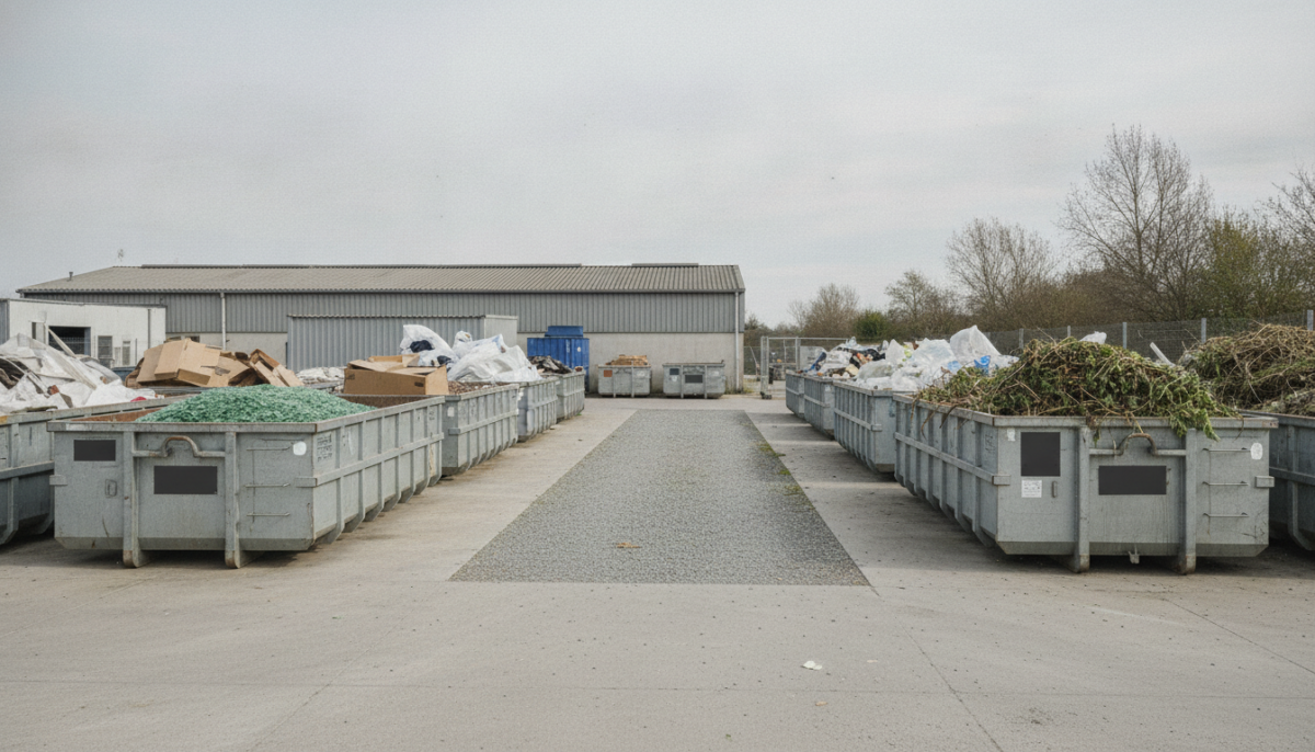 Kommunaler Wertstoffhof mit Containern