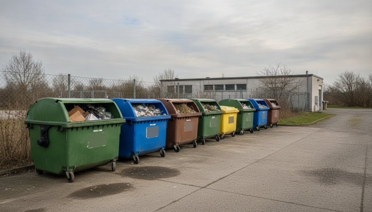 Kommunaler Wertstoffhof mit Containern