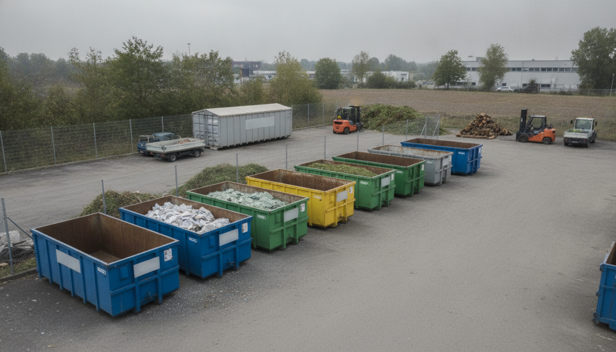 Kommunaler Wertstoffhof mit Containern