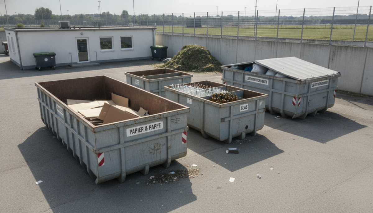 Kommunaler Wertstoffhof mit Containern