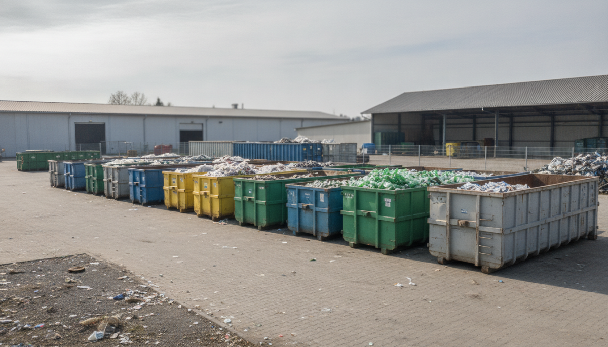 Kommunaler Wertstoffhof mit Containern