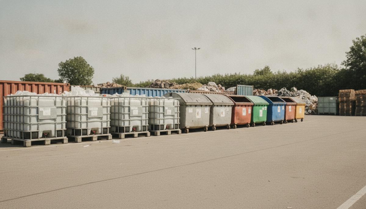 Kommunaler Wertstoffhof mit Containern