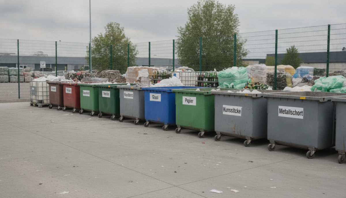 Kommunaler Wertstoffhof mit Containern