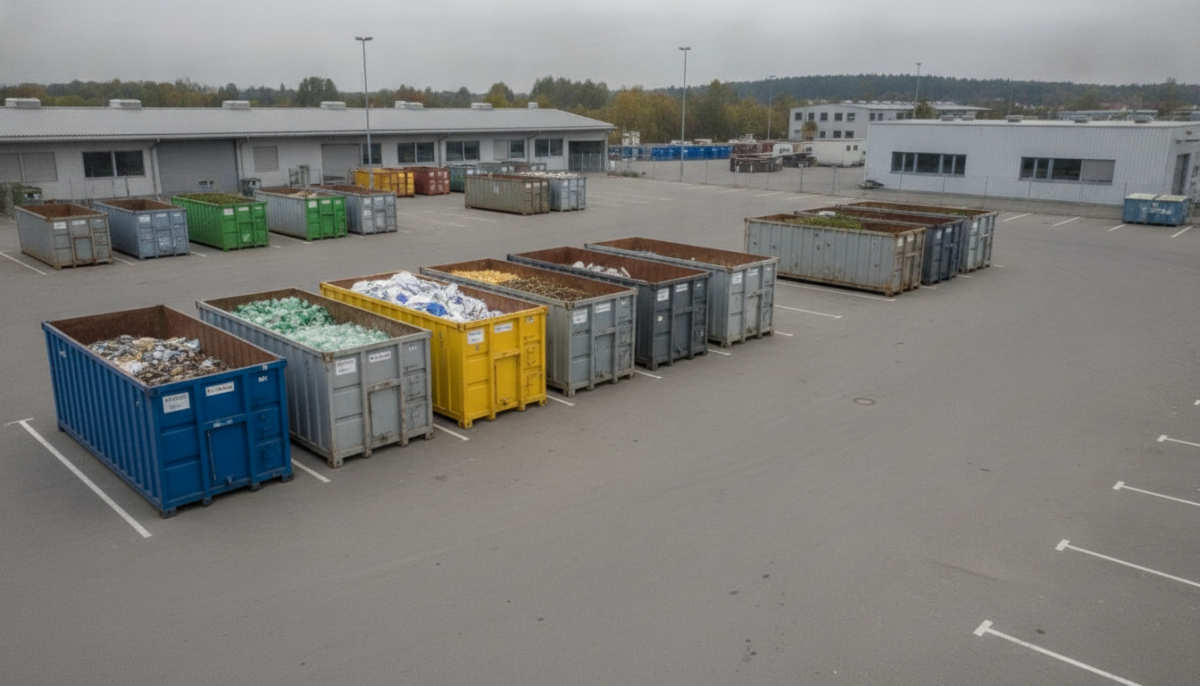 Kommunaler Wertstoffhof mit Containern