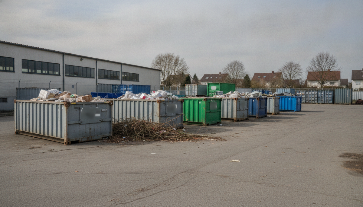 Kommunaler Wertstoffhof mit Containern