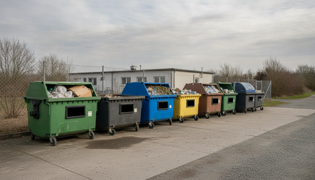 Kommunaler Wertstoffhof mit Containern