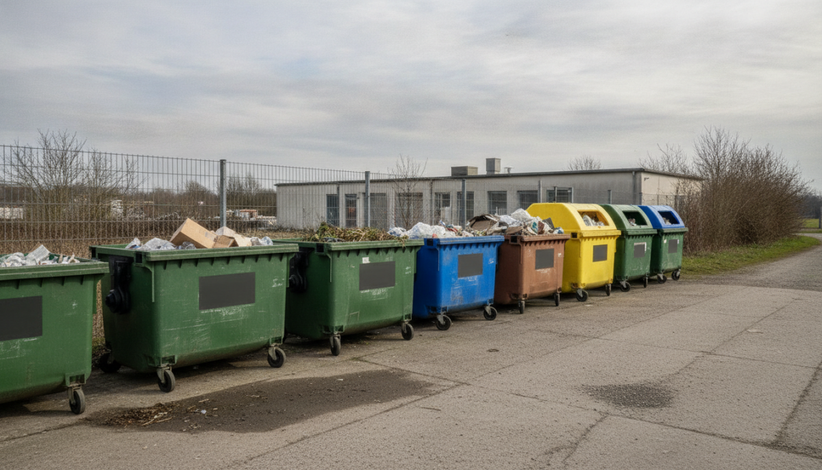 Kommunaler Wertstoffhof mit Containern