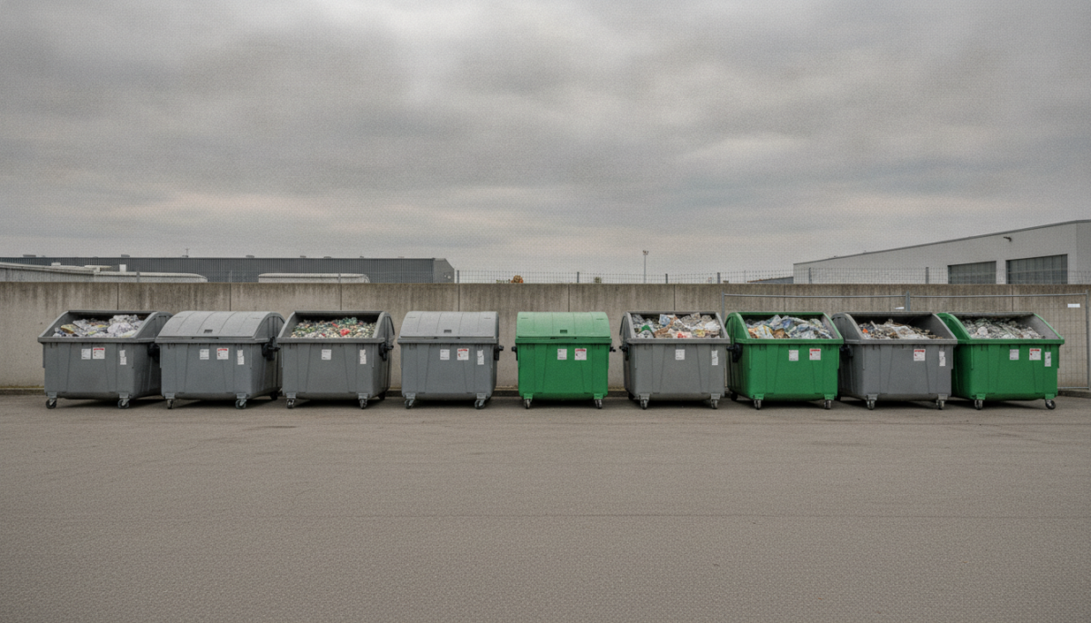 Kommunaler Wertstoffhof mit Containern