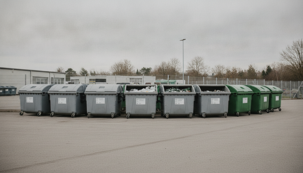 Kommunaler Wertstoffhof mit Containern
