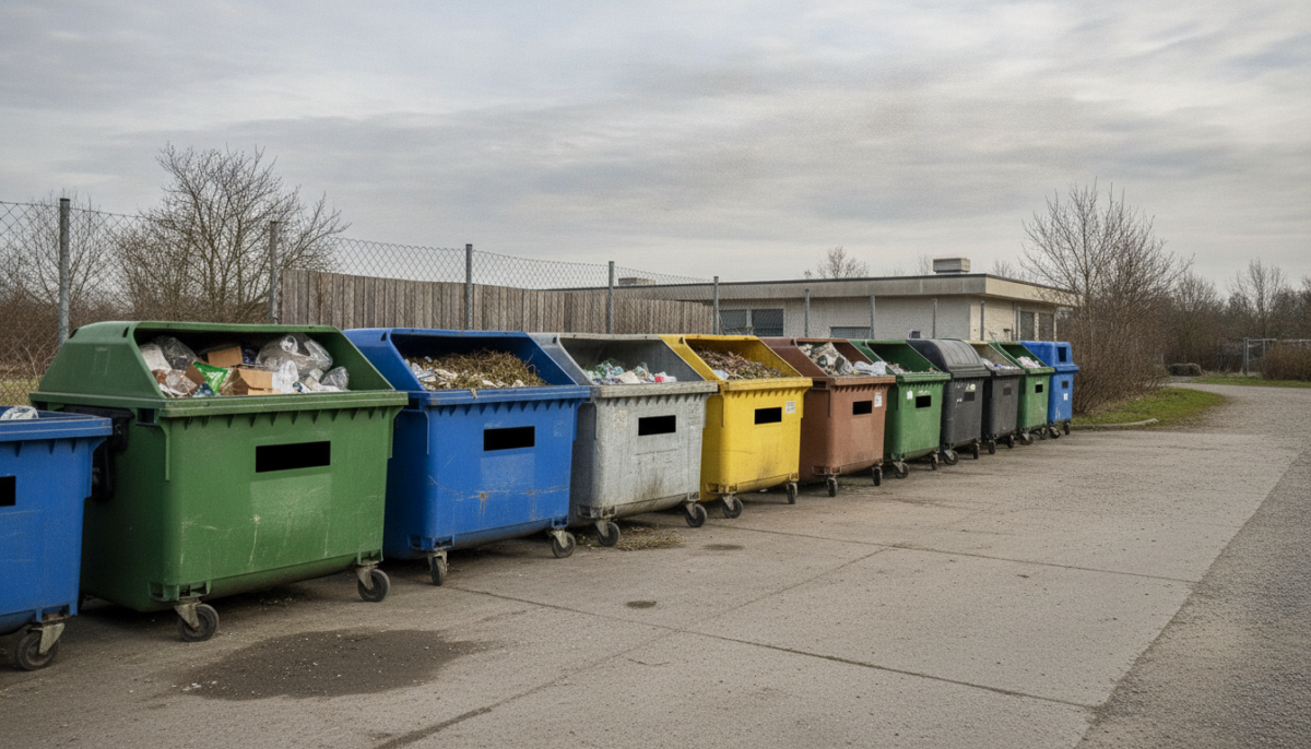 Kommunaler Wertstoffhof mit Containern