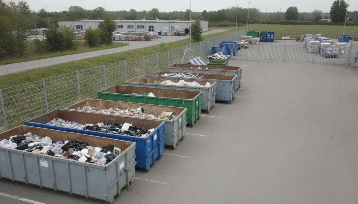 Kommunaler Wertstoffhof mit Containern