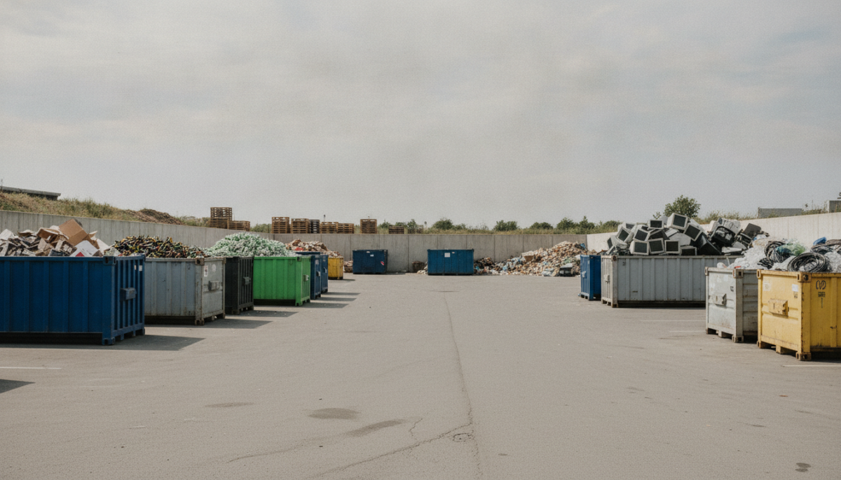 Kommunaler Wertstoffhof mit Containern