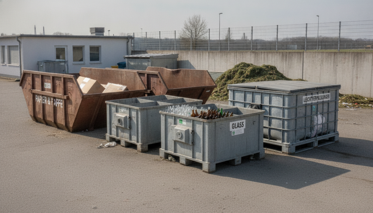 Kommunaler Wertstoffhof mit Containern