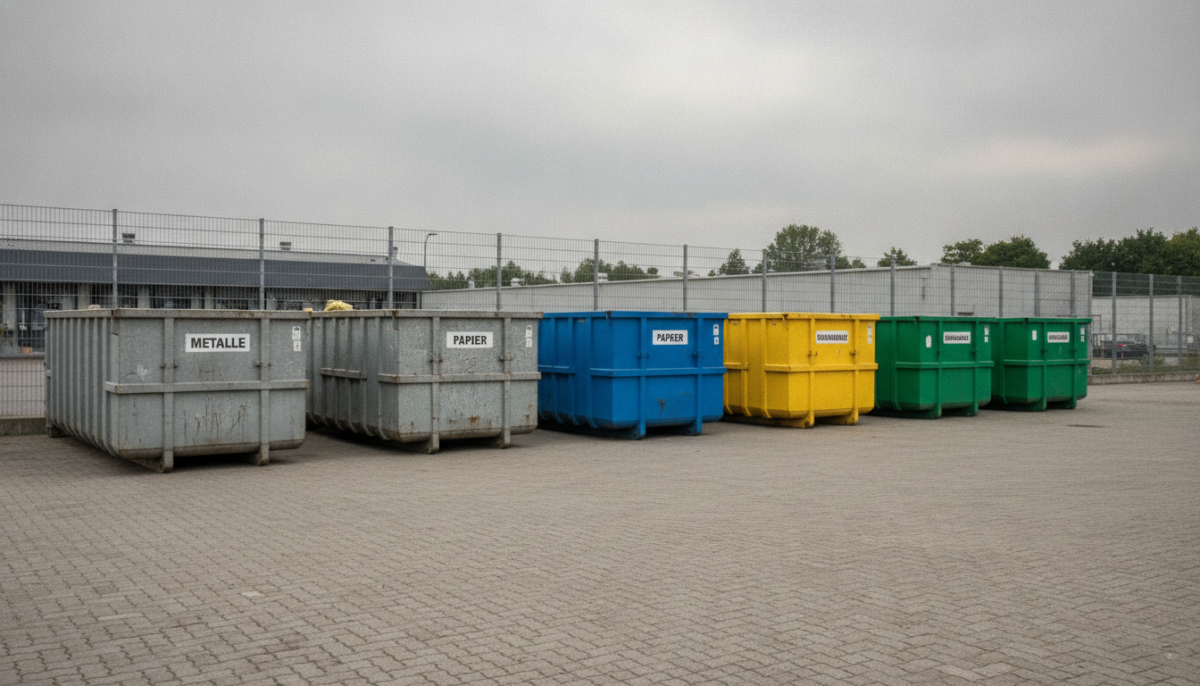 Kommunaler Wertstoffhof mit Containern