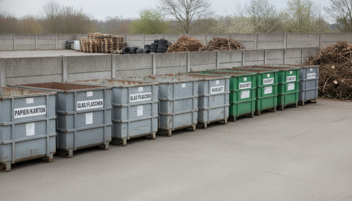 Kommunaler Wertstoffhof mit Containern