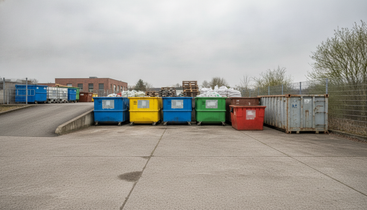 Kommunaler Wertstoffhof mit Containern