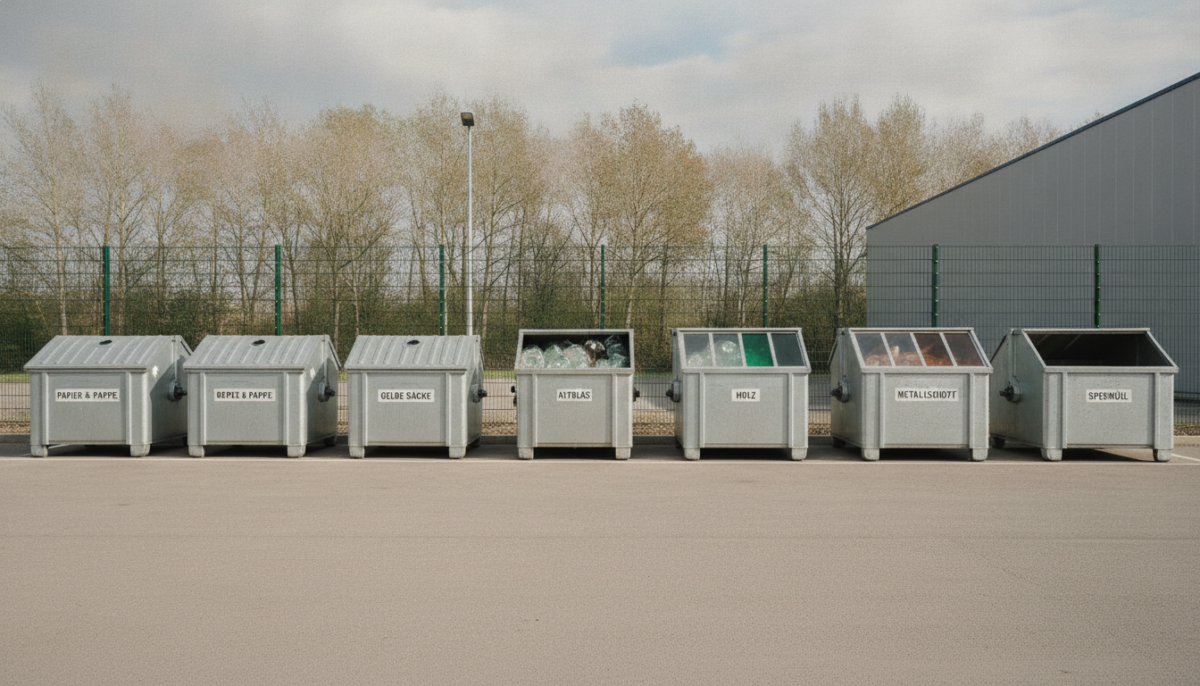 Kommunaler Wertstoffhof mit Containern