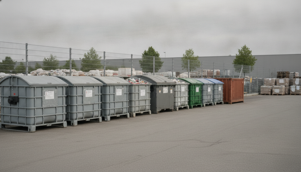 Kommunaler Wertstoffhof mit Containern