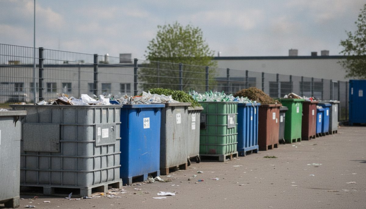 Kommunaler Wertstoffhof mit Containern