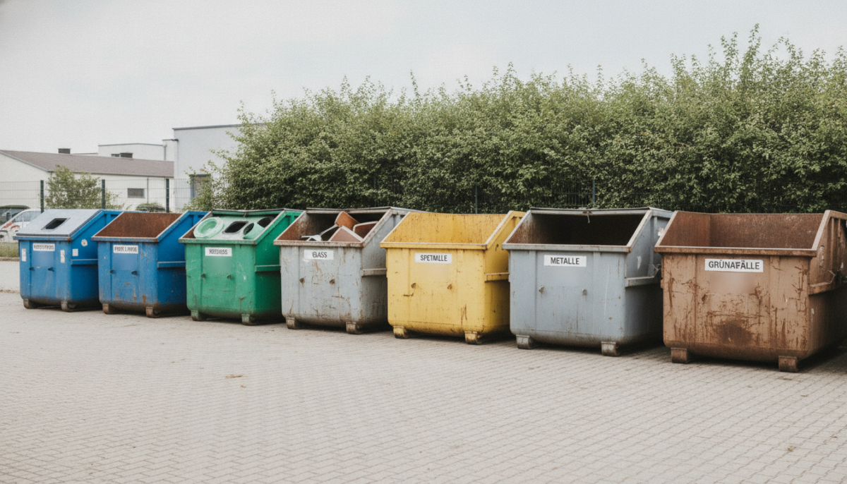 Kommunaler Wertstoffhof mit Containern