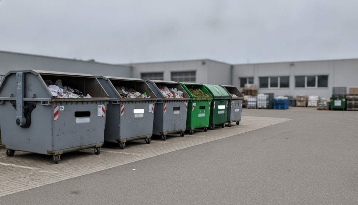 Kommunaler Wertstoffhof mit Containern
