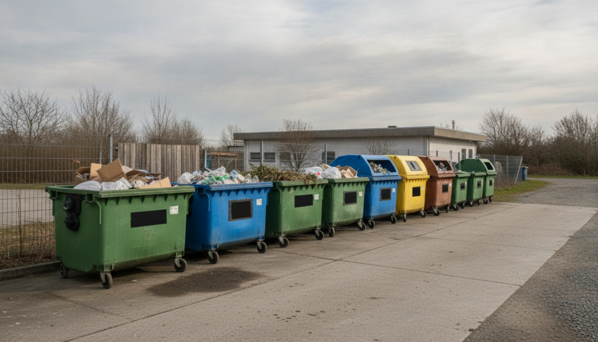Kommunaler Wertstoffhof mit Containern