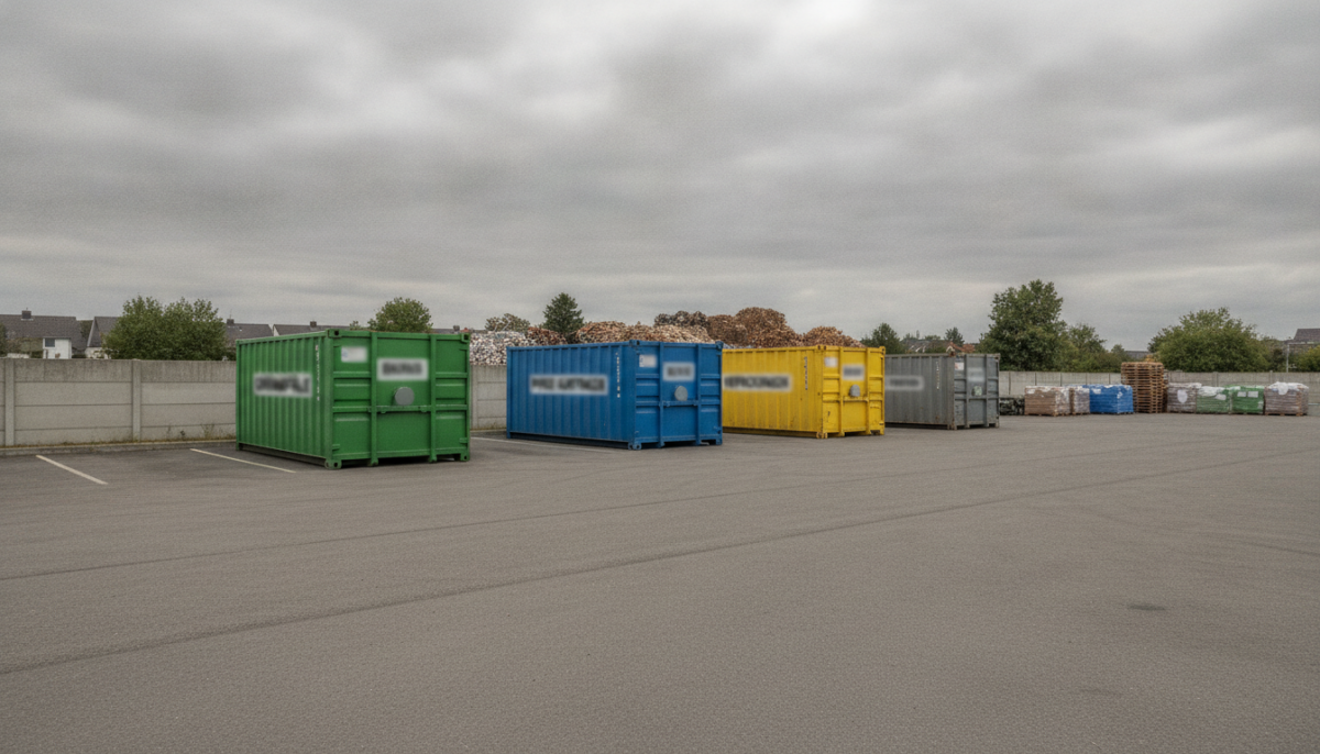 Kommunaler Wertstoffhof mit Containern