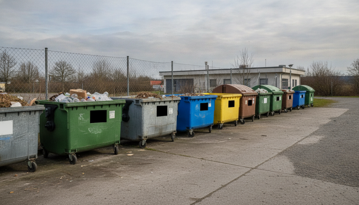 Kommunaler Wertstoffhof mit Containern