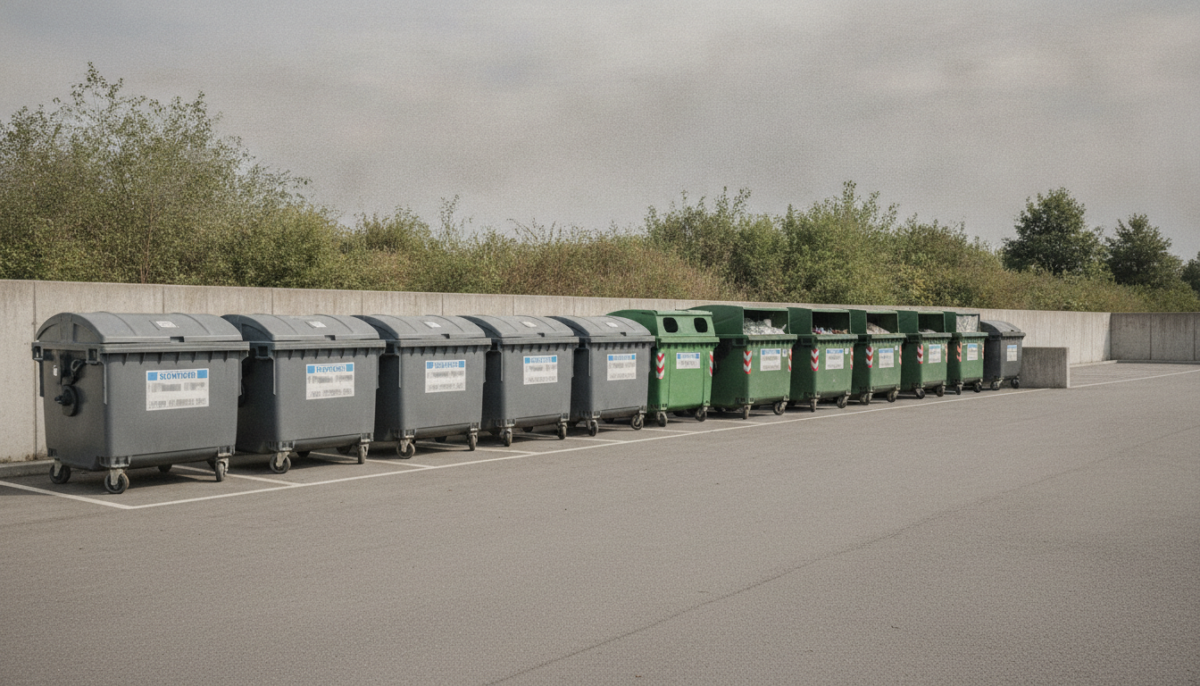 Kommunaler Wertstoffhof mit Containern