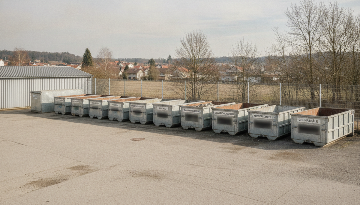 Kommunaler Wertstoffhof mit Containern