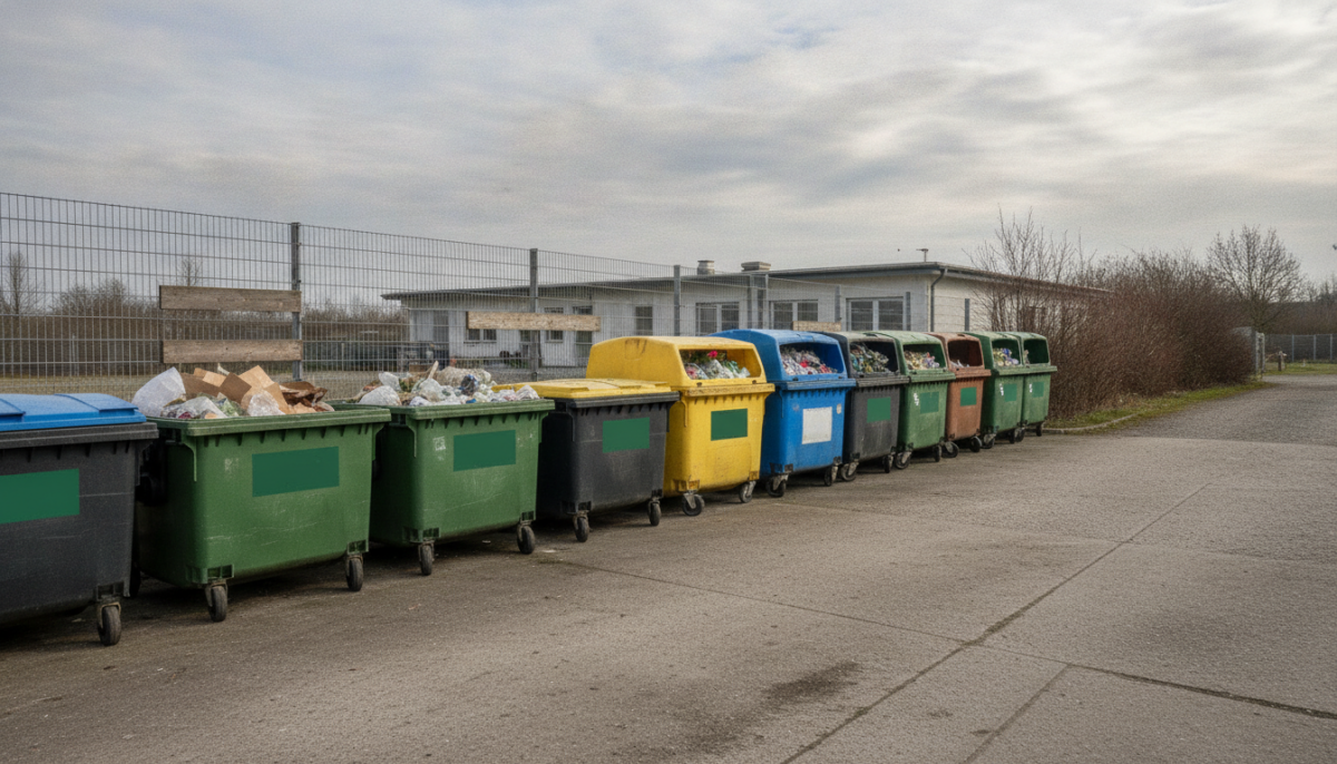 Kommunaler Wertstoffhof mit Containern