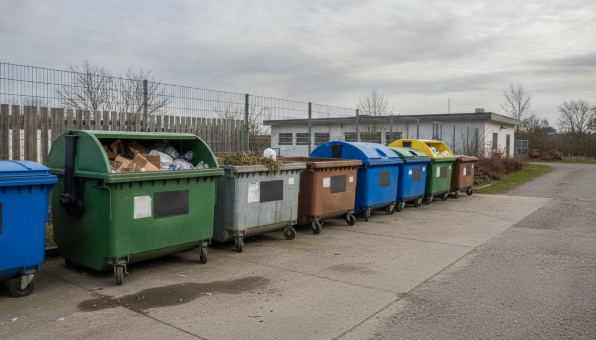 Kommunaler Wertstoffhof mit Containern