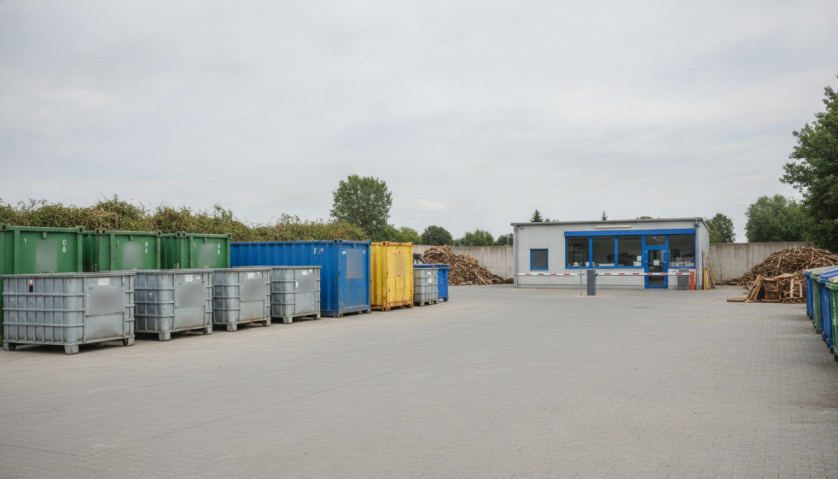 Kommunaler Wertstoffhof mit Containern