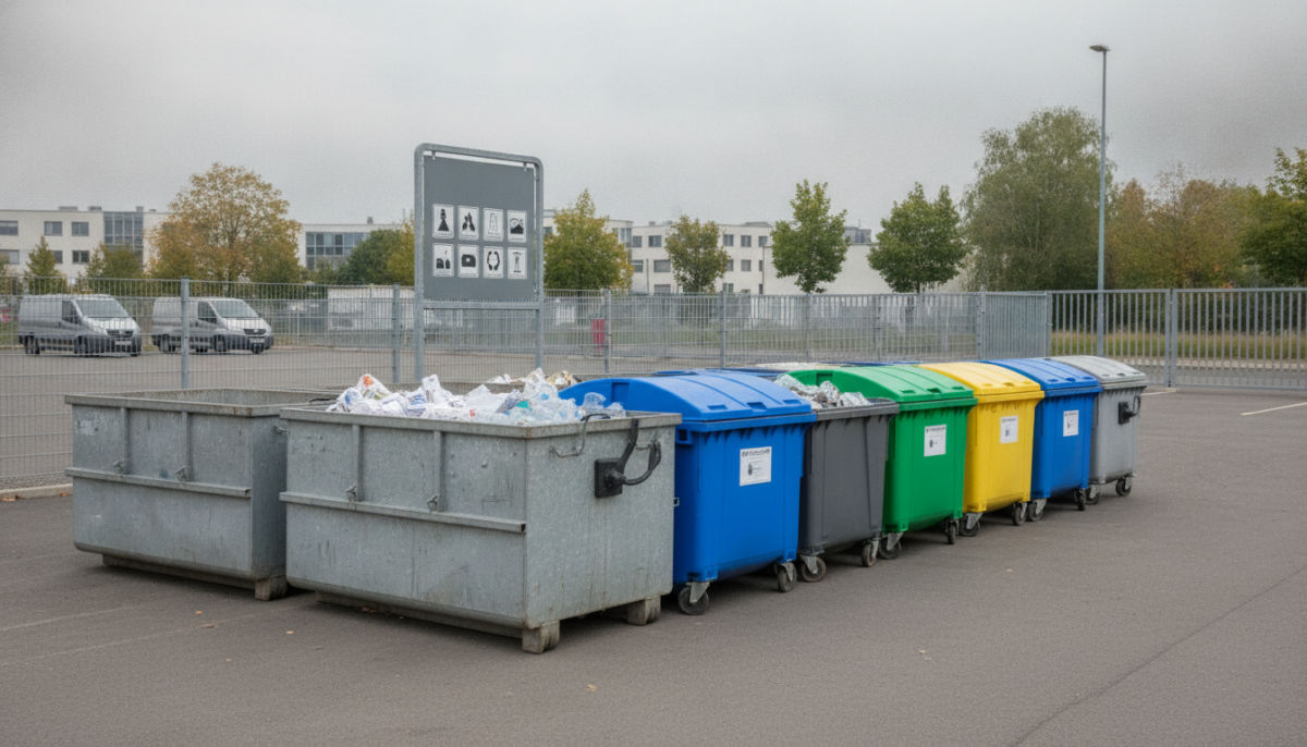 Kommunaler Wertstoffhof mit Containern
