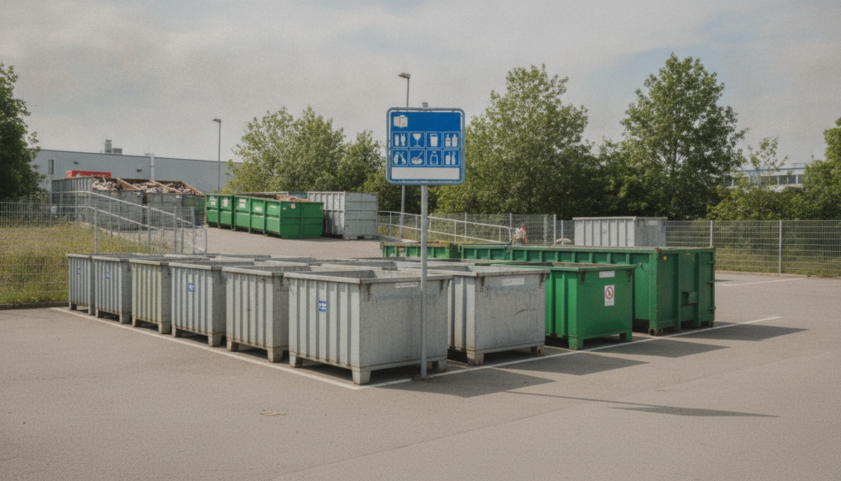 Kommunaler Wertstoffhof mit Containern