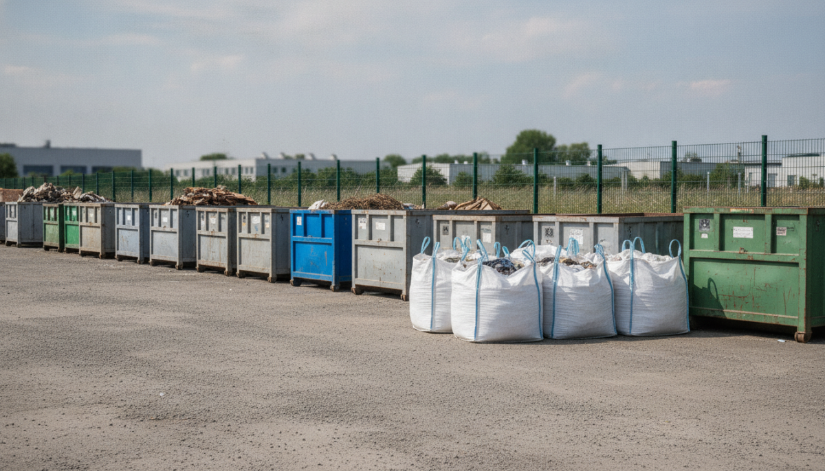 Kommunaler Wertstoffhof mit Containern