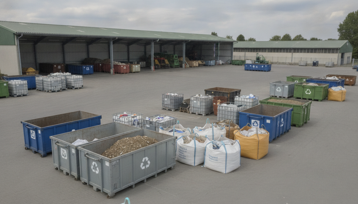 Kommunaler Wertstoffhof mit Containern