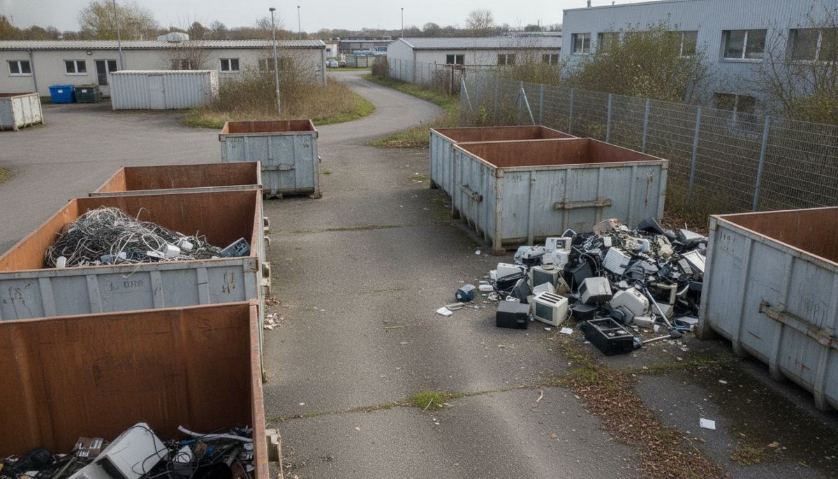 Kommunaler Wertstoffhof mit Containern