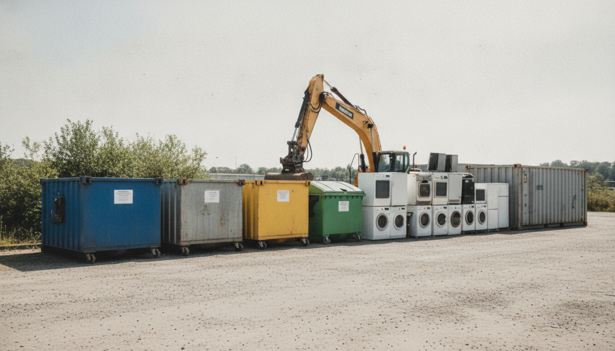 Kommunaler Wertstoffhof mit Containern