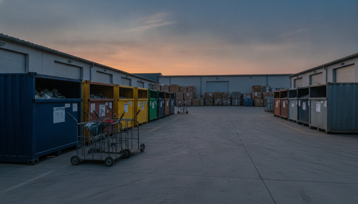 Kommunaler Wertstoffhof mit Containern