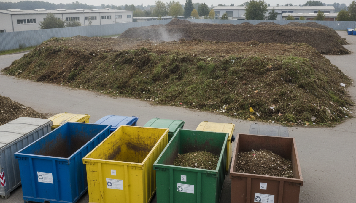 Kommunaler Wertstoffhof mit Containern