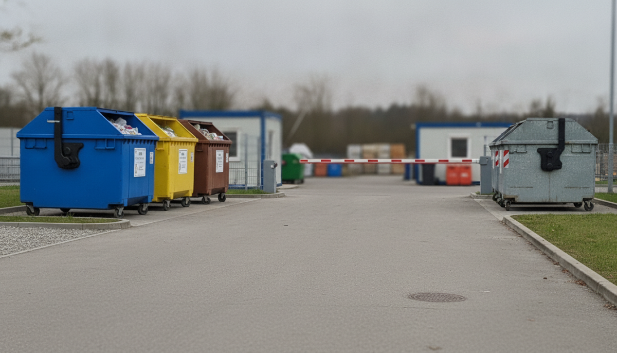 Kommunaler Wertstoffhof mit Containern