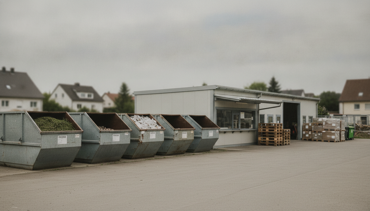 Kommunaler Wertstoffhof mit Containern