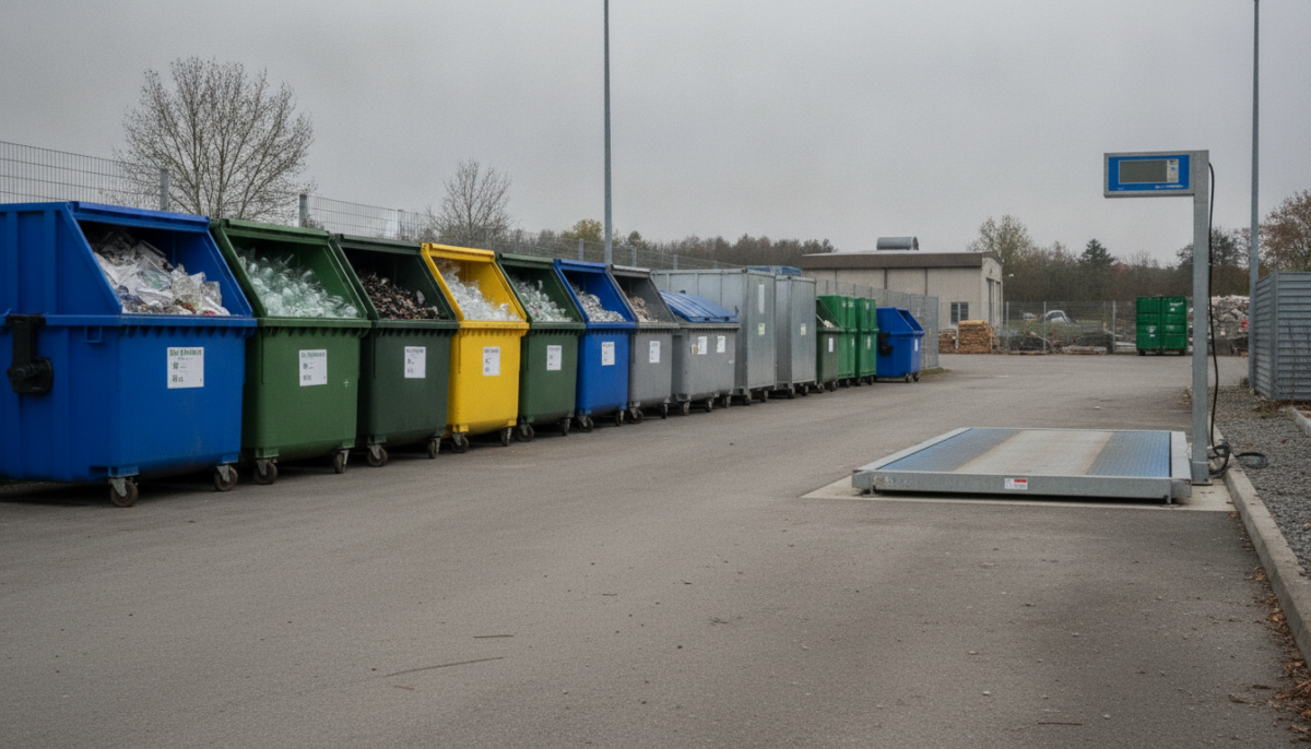 Kommunaler Wertstoffhof mit Containern