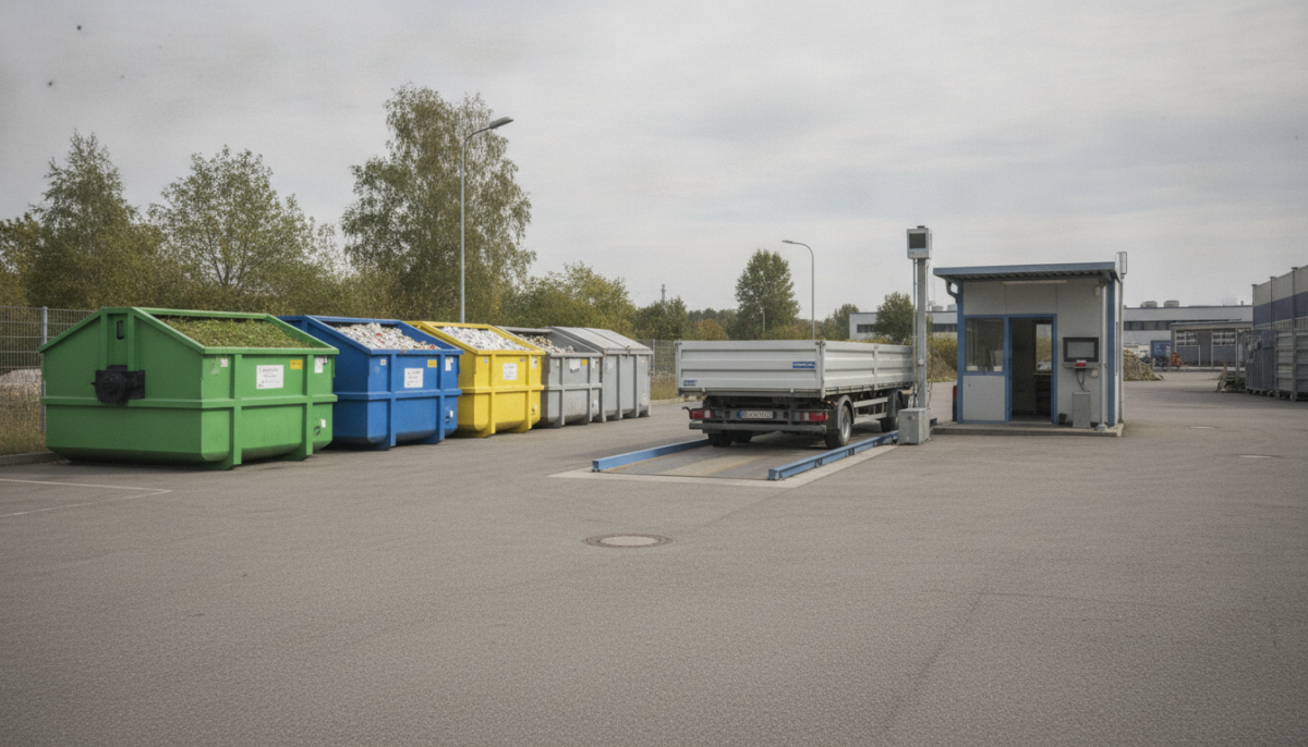Kommunaler Wertstoffhof mit Containern