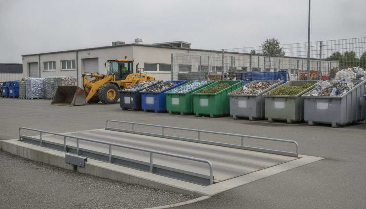 Kommunaler Wertstoffhof mit Containern