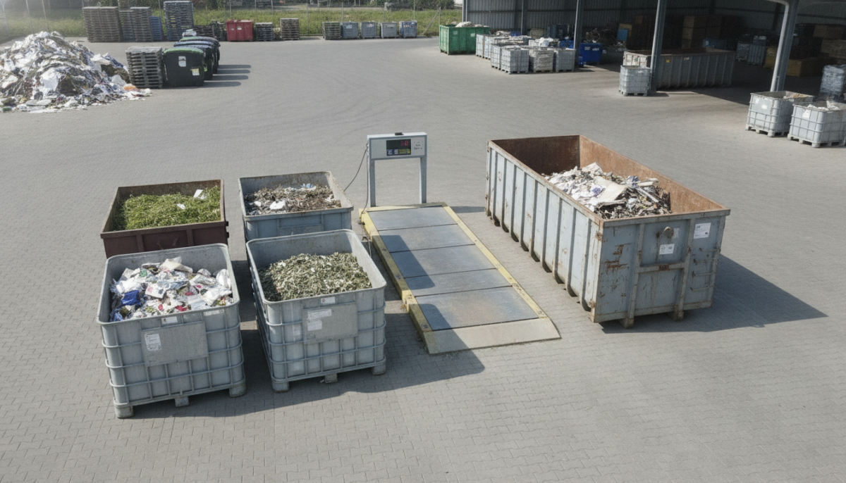 Kommunaler Wertstoffhof mit Containern