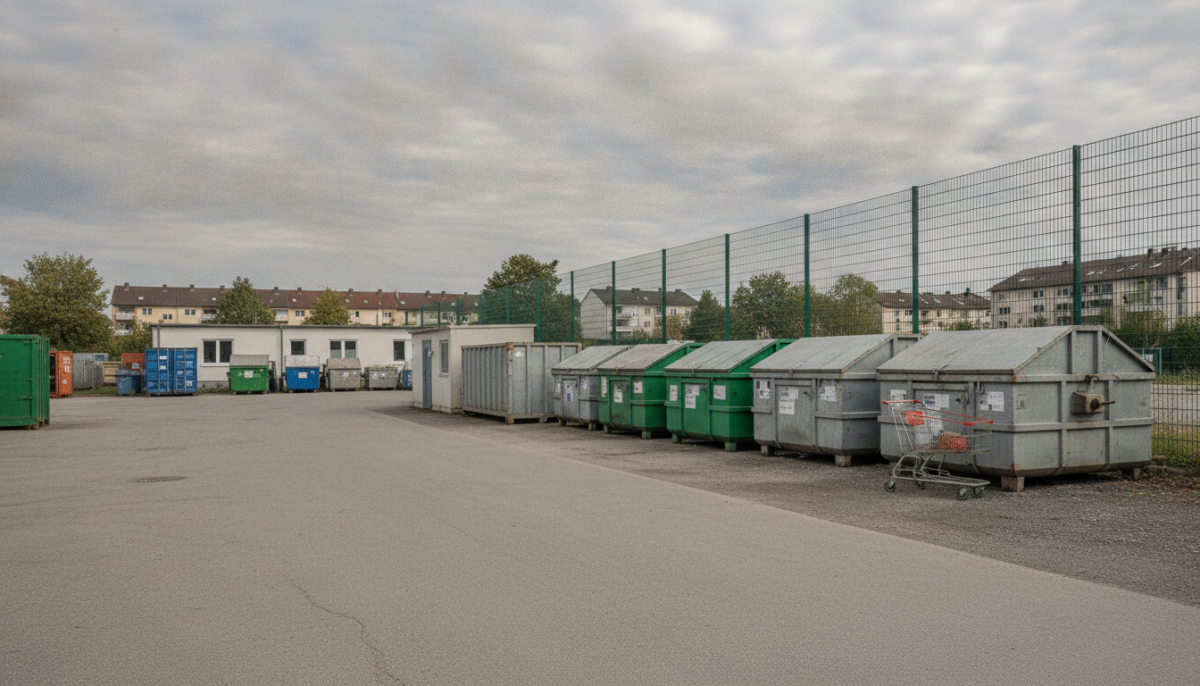 Kommunaler Wertstoffhof mit Containern
