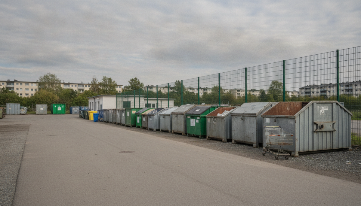 Kommunaler Wertstoffhof mit Containern